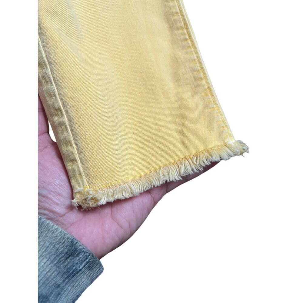 Loft Size 25 Yellow Weather Look Curvy Skinny Raw Hem Crop Jean 26 Inch Inseam - Picture 6 of 12